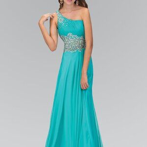 One Shoulder Sequined A-Line Prom Dress GSGL1129